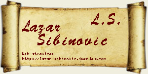 Lazar Sibinović vizit kartica